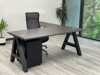 Architect Series 66"W x 77"D Managers Office L-Desk, File & Chair - Furniture Set