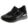 Keilsneaker WALDLÄUFER "H-CLARA-SOFT", Damen, Gr. 4,5 (37,5), schwarz, Veloursleder, Textil, Lackleder, sportlich, Schuhe Sneaker, mit komfortabler Orthotritt-Ausstattung, Weite H