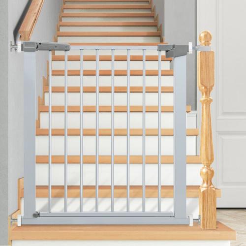 Treppenschutzgitter 76-83cm Türschutzgitter Türgitter Treppen Absperrgitter ohne Bohren weiss