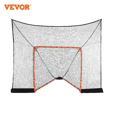 VEVOR 12' x 9' Hockey and Lacrosse Goal Backstop with Extended Coverage Lacrosse Net Backyard