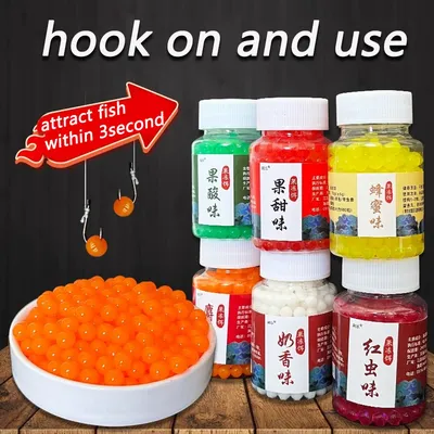 Jelly Lure 300PCS Granular Fish Food Aquatic Feed Carp Pesca Attractant Flavor Elastic Pill