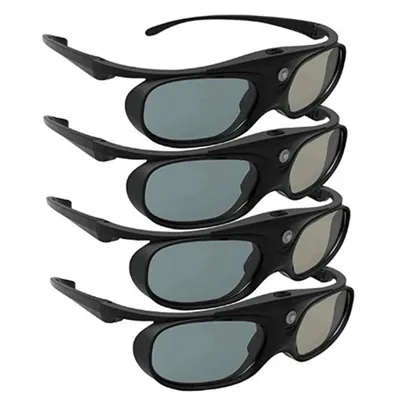 RISE-4 PCS Active Shutter 3D Glasses for DLP Link Compatible 96-144HZ with Optama /Acer/BenQ