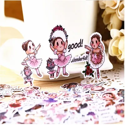 40pcs Creative Cute Self-made Ballet Girl 2 Scrapbooking Stickers /decorative Sticker /DIY Caft