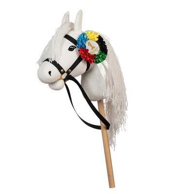 Tête de cheval à chevaucher en bois blanc 74x27x12 cm