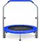 Mini Trampolino Pieghevole, Trampolino Fitness per Adulti e Bambini con Maniglia Regolabile in 4