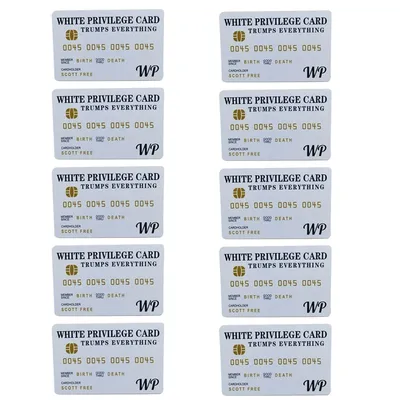 10 PCS White Privilege Card Trumps Everything Credit Card Sets, Wallet Insert Card Romantic Card