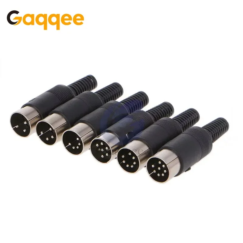 1Pcs Stecker/Buchse DIN Stecker Stecker 3/4/5/6/7/8 PIN Chassis Kabel Montieren mit Kunststoff Griff Image