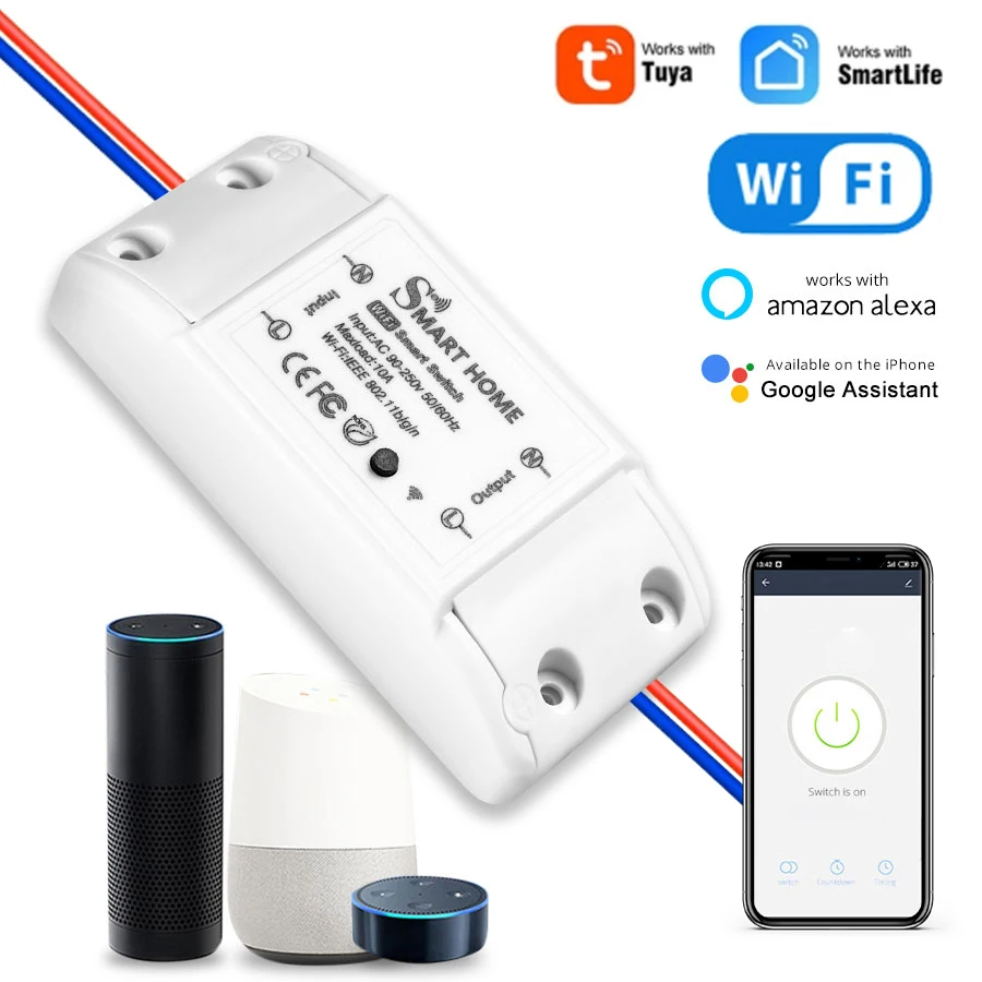 Tuya Smart WiFi Schalter 10A Intelligente Universal Breaker Smart Leben APP Remote Alexa Google Home Voice Control Timer Funktion Image