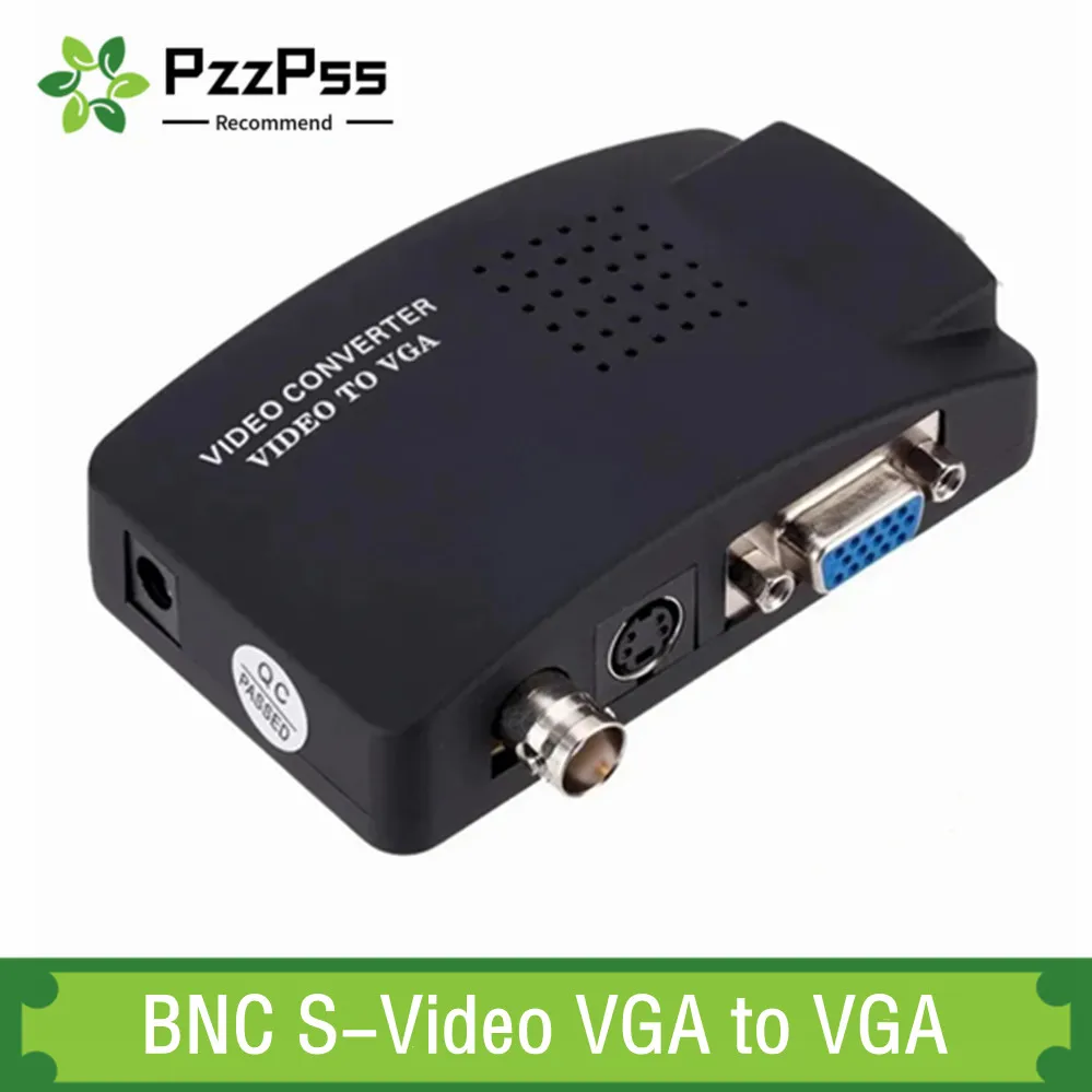 Pzzpss bnc s-video vga zu vga video konverter 1080p bnc zu vga ausgang adapter digitale schalter box für pc mac tv kamera dvd dvr Image