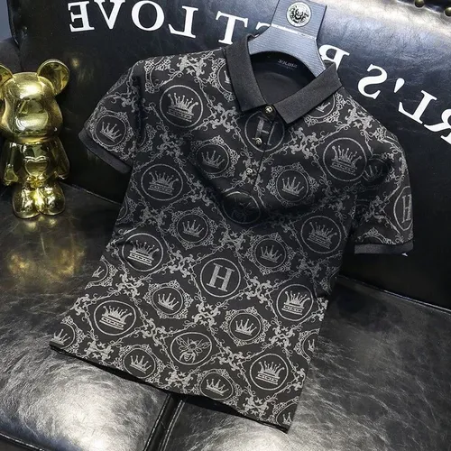 Polos hirts Zeichnungen T-Shirt für Männer Rock Top Alphabet Mann mit Kragen T-Shirt schnell