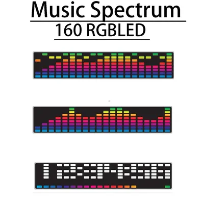 160 RGB LED Dot Matrix Musik Spektrum Display Analysator Level Anzeige Rhythmus Umgebungs Licht UHR Pickup Für Verstärker Auto Audio Image