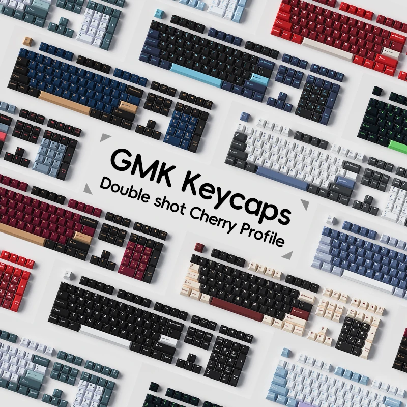 GMK Tastenkappe PBT Tastenkappen Double Shot Cherry Profile für mechanische Tastatur GMK8008 Rot Blau Samurai WOB Angeln Image
