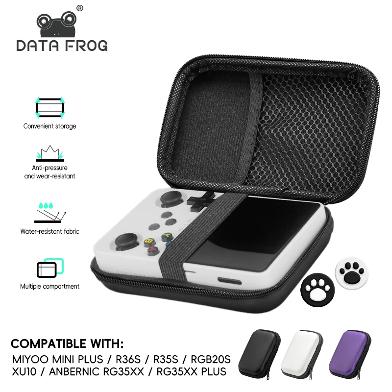 Data Frog für R36S Hülle Retro Videospiel Taschen EVA Hülle für RG35XX R35S Miyoo Mini Plus Founded Schutztasche Image