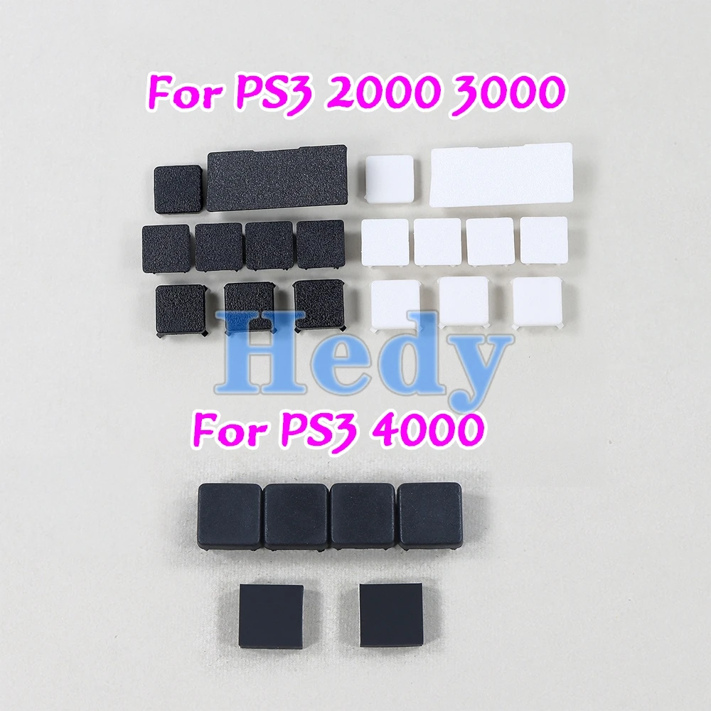 2 Sätze Gummi füße kompletter Satz Staubs topfen abdeckung Schraube Kunststoffs topfen Fuß abdeckung für ps3 slim Konsole Image
