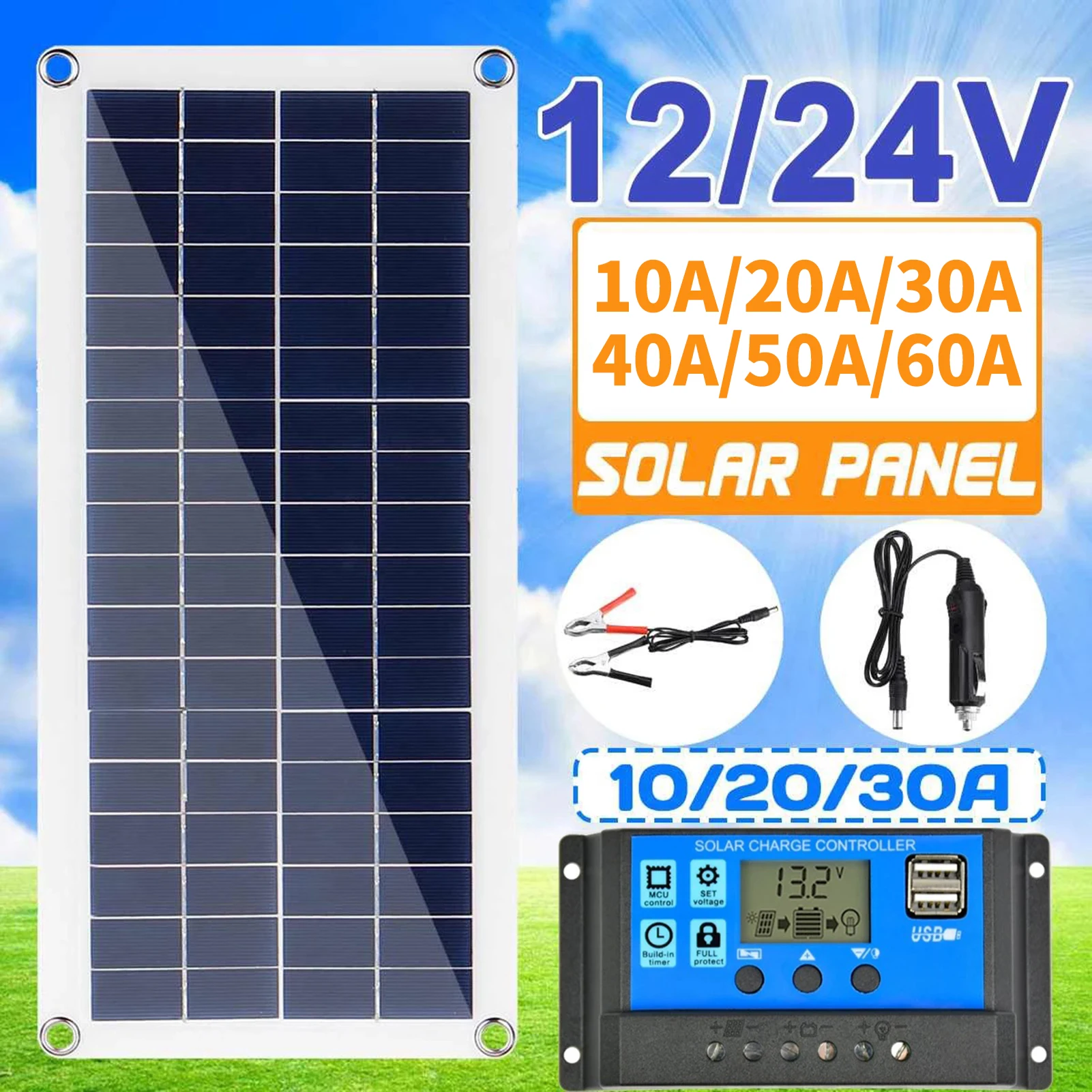 300w Solar Flexible Panel Kit 12V Schalter USB-Lades chnitt stelle Solar Board mit Controller wasserdichte Solarzellen für Telefon Auto Image