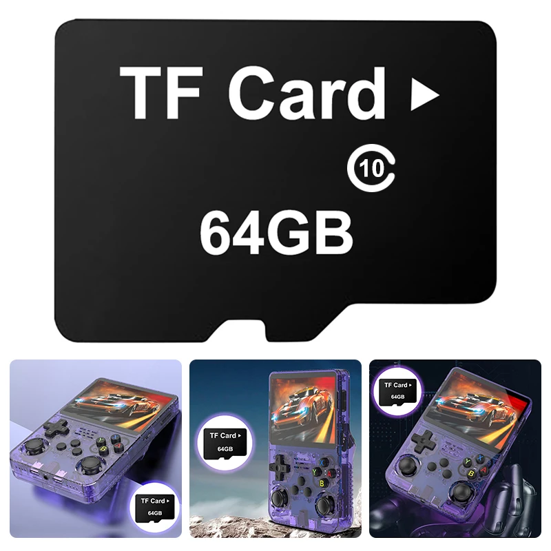 64G Memory Card Built-in 15000+ Game Gaming Memory Card Video Game Memory Card for R36S Handheld Game Console