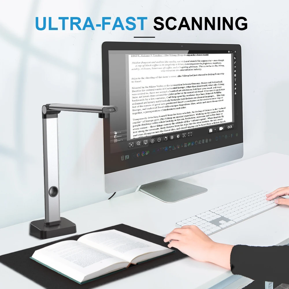 JOYUSING L14 Scanner per libri e documenti HD da 14 MP, dimensioni di acquisizione A3, OCR multilingue, Pdf, per MAC e sistema Windows, Home Office