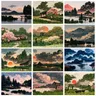409599 Modern Painting By Numbers On Canvas Coloring On Numbers Mountain River Landscape regalo fai