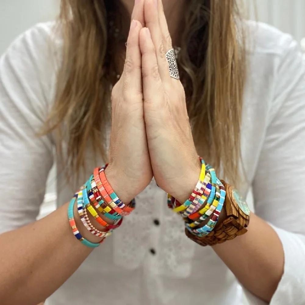 Go2boho Boho Miyuki Tila perline bracciali donna estate spiaggia arcobaleno braccialetto gioielli regalo per ragazza Pulseras in rilievo accessori