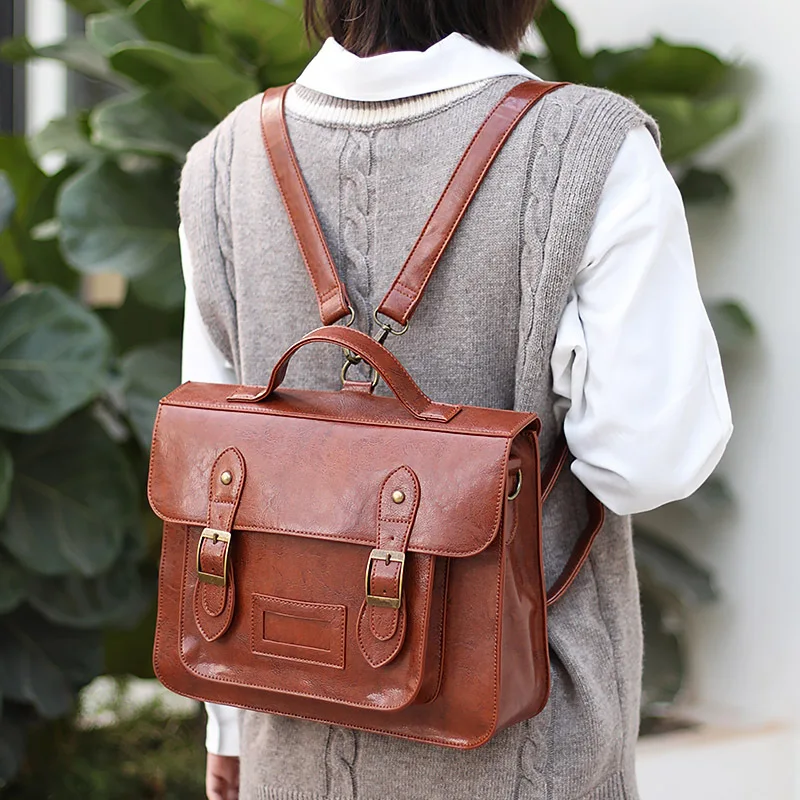 Zaino da donna versione coreana 2023 nuova borsa tote grande femminile multifunzione borsa a tracolla stile college in pelle PU zaino per studenti