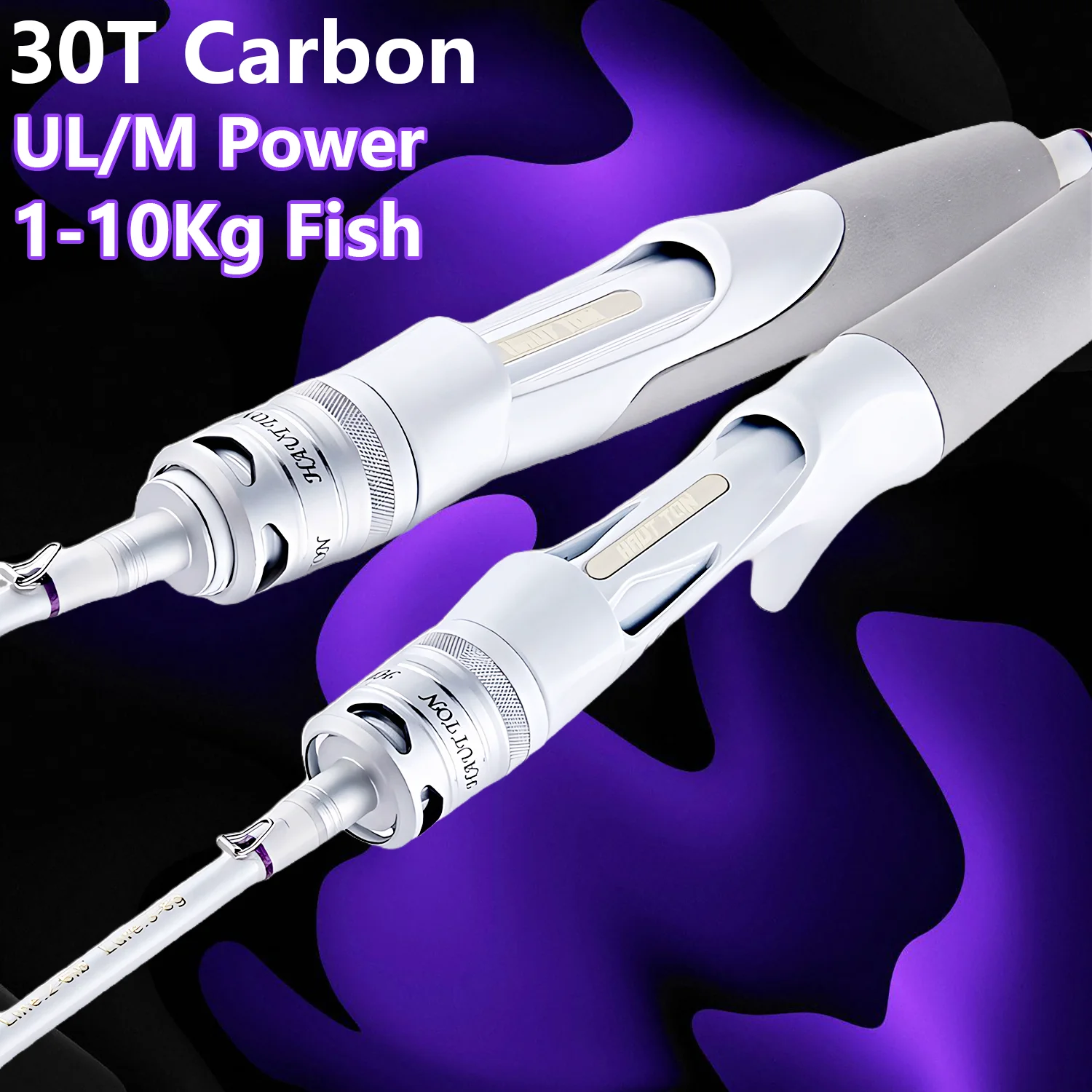 Canna da pesca con esca in fibra di carbonio bianca, canna da Spinning e Casting ultraleggera UL ML M, trota, basso, canna da pesca alla carpa, canna da pesca in streaming