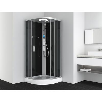 Komplettdusche SANOTECHNIK "AUSTIN", schwarz (silberfarben), B:90cm H:215cm T:90cm, Duschkabinen, LxBxH: 90x90x215cm