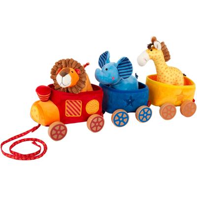 Nachziehtier SIGIKID "PlayQ, Safari-Zug", bunt, Nachziehspielzeug, KinderB:45cm H:25cm T:14cm, Holz, Waschbar (Holzteile vor dem Waschen entfernen), B:45cm H:25cm T:14cm Image