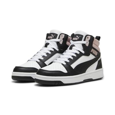 Sneaker PUMA "Rebound Sneakers Erwachsene", Gr. 47, schwarz-weiß (weiß schwarz mauve mist pink), Obermaterial: Synthetik; Futter: Textil; Innensohle: Textil; Laufsohle: Gummi, Schuhe Image