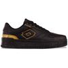 Sneaker LOTTO, Gr. 38, schwarz (schwarz, gold), Synthetik, glänzend, sportlich, Schuhe, - mit modisch schimmernden Details