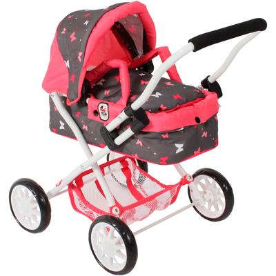 Puppenwagen CHIC2000 "Smarty, Butterfly", bunt (butterfly), Puppenwagen, KinderB:37cm H:56cm T:56cm, Metall, Kunststoff, Stoff, B:37cm H:56cm T:56cm