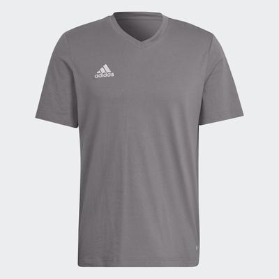 Trainingsshirt ADIDAS PERFORMANCE "ENT22 TEE", Herren, Gr. S, grau (team grau four), Obermaterial: 100% Baumwolle, sportlich, V-Ausschnitt, Kurzarm, Shirts Image