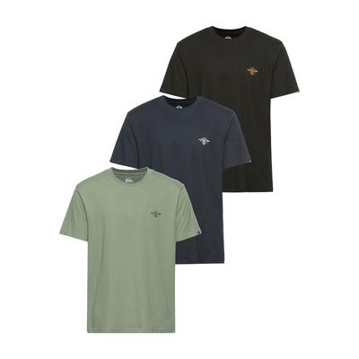 T-Shirt QUIKSILVER "DIAMONDS BEST SHORT SLEEVE TEE PACK3 YM" Gr. XL, blau (sea spray, bl) Herren Shirts Sport