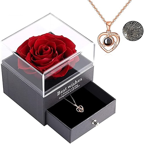 Cadeaux pour la Journée des Femmes produit de la Saint-Valentin pendentif en argent sterling 925 en forme de cœur projetant des mots en 100 langues cadeaux de fête des mères pour maman cadeau de Noël