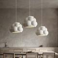 Lampe à suspension LED en résine, abat-jour créatif, luminaires de plafond en métal industriel, lustre d'ambiance de style bar créatif pour salon, îlot de cuisine, chambre à coucher blanc gris vert