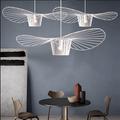 lampes suspendues led lampe suspendue vintage design chapeau en fibre de verre 1 lumière réglable blanc / noir cuisine salle de bain éclairage décoratif ampoule non incluse