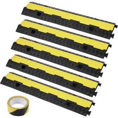 Mophorn - vevor 5er-Set 2-Kanal-Kabelschutzrampe Kabelbrücke Gummi + pvc Schlauchbrücke 98 x 24 x Image