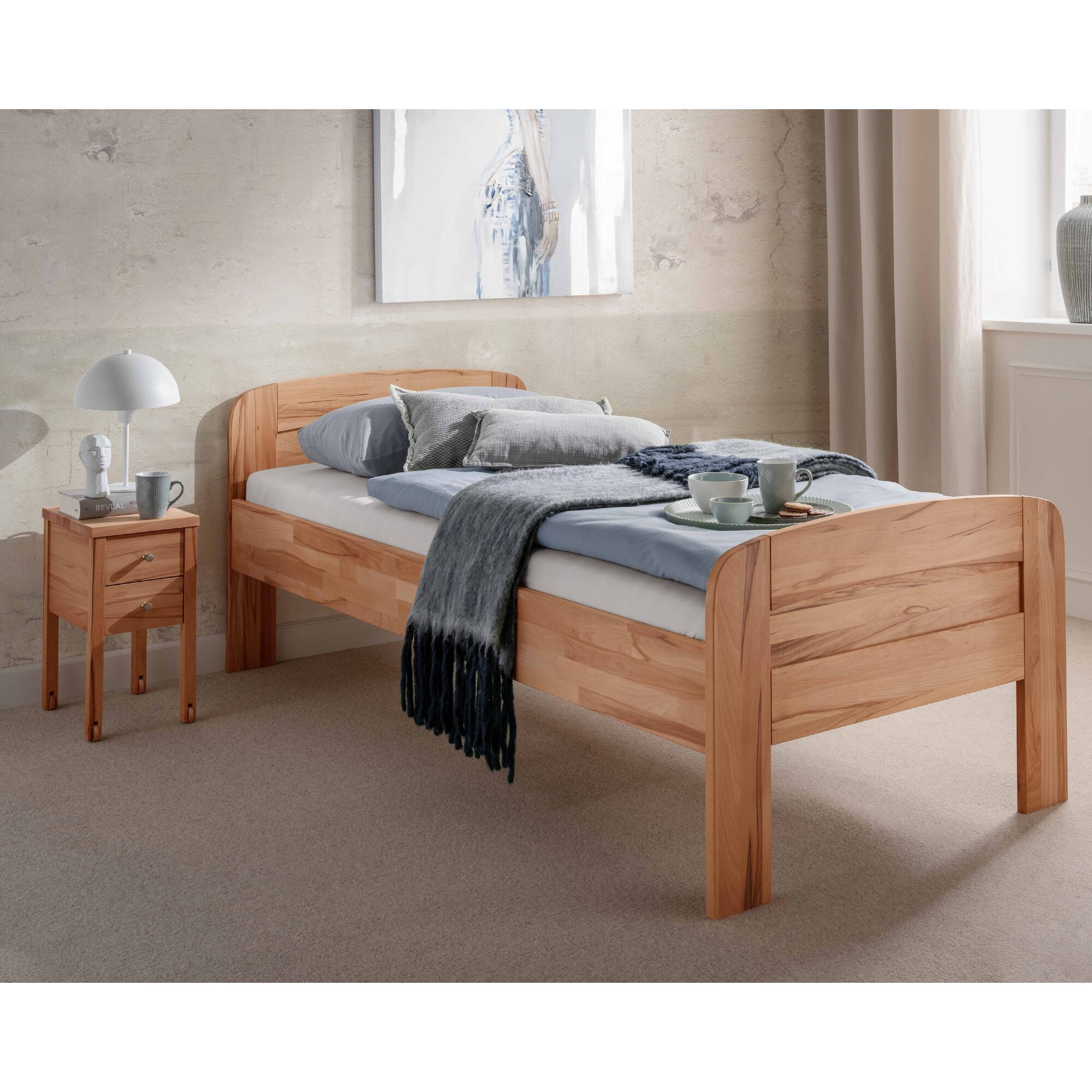 Forestales »Chicago« Massivholzbett IV 90x200 cm / Kernbuche