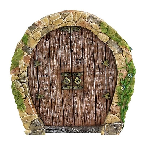 Mini-Feentür, handgefertigt, niedliches rosa Mausloch, Miniatur-Kunstdekor-Skulptur Image