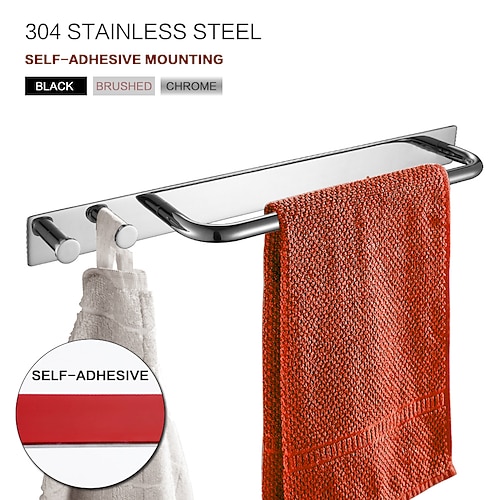 Handtuchhalter / Kleiderhaken / Badezimmer Regal Neues Design / Selbstklebend / bezaubernd Moderne / Modern Edelstahl / Kohlenstoffarmer Stahl / Metall 1 Stück - Bad Einzelbett(150 x 200 cm Image