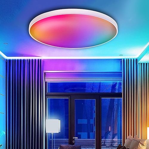 rgbcw vollfarbig intelligentes Dimmen und Farbabstimmung Schlafzimmer Deckenleuchte 24W WLAN Graffiti App Bluetooth Stimme Deckenleuchte kann zeitgesteuert werden 2.4g gruppiert werden kompatibel mit Image
