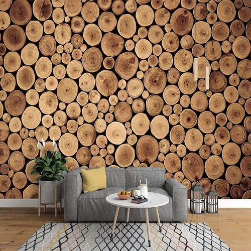 3D-Holz-Wandbild, Tapete, Wandaufkleber, Druck, abziehen und aufkleben, PVC/Vinyl-Material, selbstklebend, selbstklebend, erforderlich, Wanddekoration, Wandbild für Wohnzimmer, Schlafzimmer Image