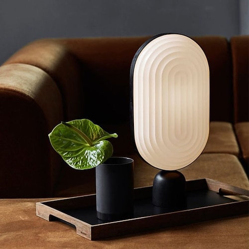 Beistelltischlampe für Schlafzimmer, Haushaltsharz-Nachttischlampe mit schwerem Marmorsockel, minimalistische kreative Leselampen, Nachttischlampe für Schlafzimmer, Restaurantbars Image
