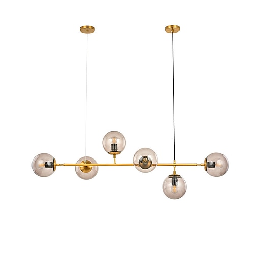 4 6 Köpfe Pendelleuchte Gold nordischen Stil Globus Persönlichkeit Bar Tischlampe moderne einfache magische Bohnen Glasstreifen Weihnachtsdekoration ac220v ac110v Image