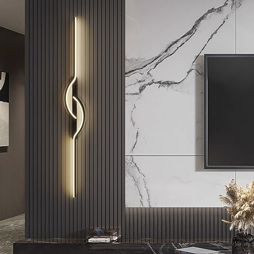 Lightinthebox LED-Innenwandleuchte, Liner-Design, 60 cm Kurve, moderne, einfache LED-Wandleuchte für den Innenbereich, Acryl-Wandleuchte ist anwendbar für Schlafzimmer, Wohnzimmer, Badezimmer, Flur, Image
