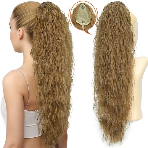 Clip In / On Pferdeschwanz Klassisch / Synthetik / Bärenkralle / Kieferclip Synthetische Haare Haarstück Haar-Verlängerung Locken Lang Partyabend / Freizeitskleidung / Party Abend Image