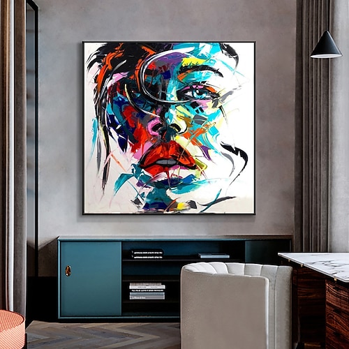 Handgefertigtes Ölgemälde auf Leinwand, Wandkunst, Dekoration, Figur, Porträt für Wohnkultur, gerollt, rahmenlos, ungedehnt Image