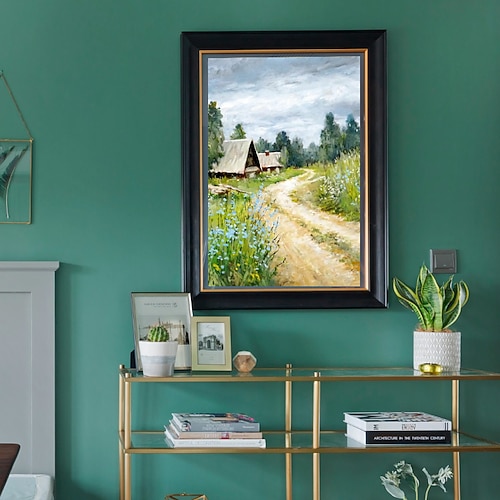 Ölgemälde handgefertigt, handgemalt, Wandkunst, Eindruck, Landschaft, Leinwand, Heimdekoration, Dekor, gespannter Rahmen, fertig zum Aufhängen Image