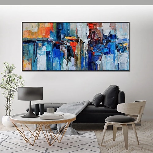 Hang-Ölgemälde Handgemalte Vertikal Abstrakt Landschaft Klassisch Modern Ohne Innenrahmen (ohne Rahmen) Image