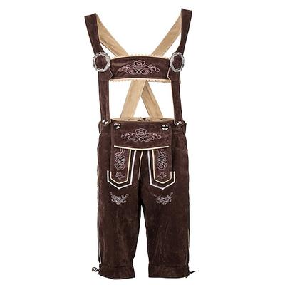 Oktoberfestbier Kostüm Lederhosen Bayerisches Paar Oktoberfest-Paar Deutsch München Wiesn Herren Stoff im traditionellen Stil Shorts Image