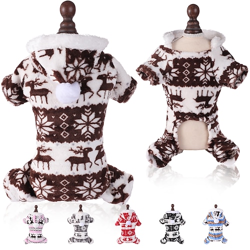 Hund Katze Kapuzensweatshirt Weihnachtskostüm Weihnachtsoutfit Party Lässig Winter Warm Atmungsaktiv Weich Waschbar Bequem Weihnachten Outdoor Alltagstauglich Hundebekleidung for Bichon Frise Image